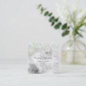 Elegant Silver Square Visitekaartje (Staand voorkant)