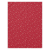 Elegant Silver Star Cute Festive Red Kerstmis Tafelkleed (Voorkant)