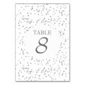 Elégant Silver Stardust Confetti Numéro de table (Dos)