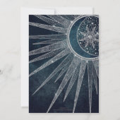 Elegant Silver Sun Moon Doodle Mandala Blue Design Kaart (Achterkant)