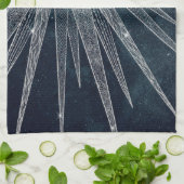 Elegant Silver Sun Moon Doodle Mandala Blue Design Theedoek (Gevouwen)