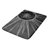 Elegant Silver Sun Moon Mandala Black Design Badmat (Gekanteld)