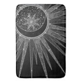 Elegant Silver Sun Moon Mandala Black Design Badmat (Voorkant Verticaal)