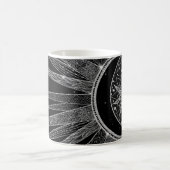 Elegant Silver Sun Moon Mandala Black Design Koffiemok (Center)