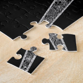 Elegant Silver Sun Moon Mandala Black Design Legpuzzel (Zijkant)