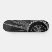 Elegant Silver Sun Moon Mandala Black Design Skateboard (Horizontaal)