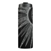 Elegant Silver Sun Moon Mandala Black Design Thermosbeker (Voorkant)