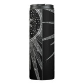 Elegant Silver Sun Moon Mandala Black Design Thermosbeker (Achterkant)