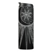 Elegant Silver Sun Moon Mandala Black Design Thermosbeker (Geroteerd rechts)