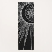 Elegant Silver Sun Moon Mandala Black Design Yogamat (Voorkant)