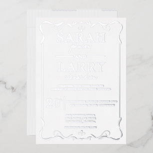 Elegant Silver Traditional Wedding Folie Invitatio Folie Uitnodiging