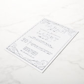Elegant Silver Traditional Wedding Folie Invitatio Folie Uitnodiging (Gedraaid)