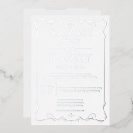 Elegant Silver Traditional Wedding Folie Invitatio Uitnodiging