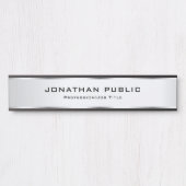 Elegant Silver View Trendy Custom Sjabloon Deurbordje (Voorkant)