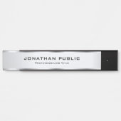 Elegant Silver View Trendy Custom Sjabloon Deurbordje (Voorkant)