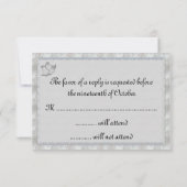 Elegant Silver Wedding Bells RSVP (Achterkant)