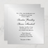 Elegant Silver Wedding Invitations Kaart (Voorkant / Achterkant)