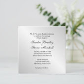 Elegant Silver Wedding Invitations Kaart (Staand voorkant)