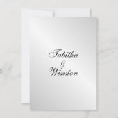 Elegant Silver Wedding Invitations Kaart (Achterkant)