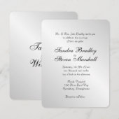 Elegant Silver Wedding Invitations Kaart (Voorkant / Achterkant)