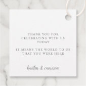 Elegant Silver Wedding Luxury  Favor Kaarten Bedankjes Labels (Achterkant)