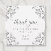 Elegant Silver Wedding Luxury  Favor Kaarten Bedankjes Labels (Voorkant)