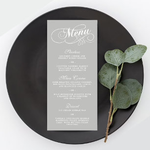 Elegant Silver Wedding Menu Sjablonen