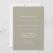 Elegant Silver & White Modern Wedding Invitation Kaart (Voorkant)