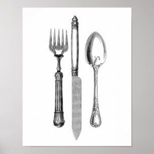 Elegant Silverware Poster