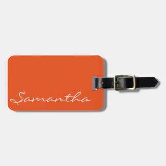 elegant simpele moderne chic trendy monogram oranj bagagelabel