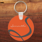 elegant simpele moderne chic trendy monogram oranj sleutelhanger (Voorkant)