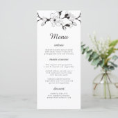 Elegant simpele tak. Zwarte en witte bruiloft Menu (Staand voorkant)