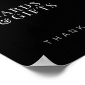 Elegant simpele zwarte kaarten en cadeaus trouwbor poster (Hoek)