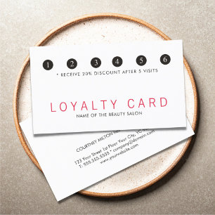 Elegant Simpla Red White Beauty Salon Loyalty