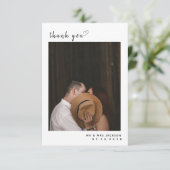 Élégant simple avec Carte de remerciements Mariage (Debout devant)