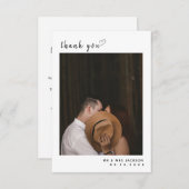 Élégant simple avec Carte de remerciements Mariage (Devant / Derrière)