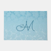 Elegant Simple Baby Blue Girly Monogram Deurmat (Voorkant)