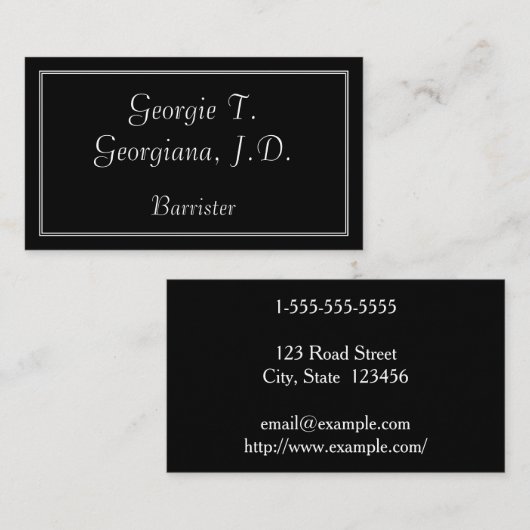 Elegant & Simple Barrister Visitekaartje (Voorkant / Achterkant)