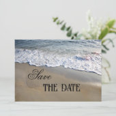 Elegant Simple Beach Enregistrer la carte Date (Debout devant)