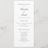 Elegant Simple Black en White Classic Wedding Pro Programma (Voorkant)