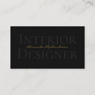 Elegant Simple Black Gold Accent Business Card Visitekaartje