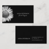 Elegant Simple Black White Daisy Flower Visitekaartje (Voorkant / Achterkant)