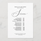 Elegant Simple Black White Hair Salon Price List Menu (Voorkant)