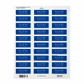 Elegant Simple Blue Return Address Labels (Full Sheet)