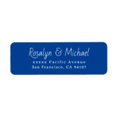 Elegant Simple Blue Return Address Labels (Voorkant)