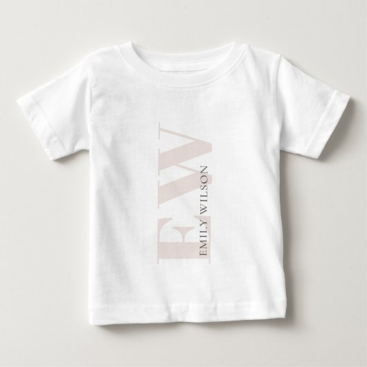 Elegant Simple Blush Pink Name Monogram (Voorkant)