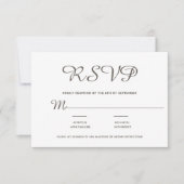 Elegant Simple Blush Script RSVP Kaartje (Voorkant)