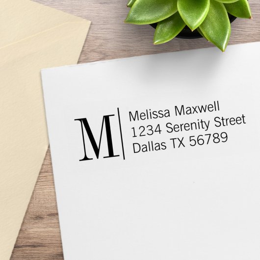 Elegant Simple Bold Monogram Adres Rubberstempel