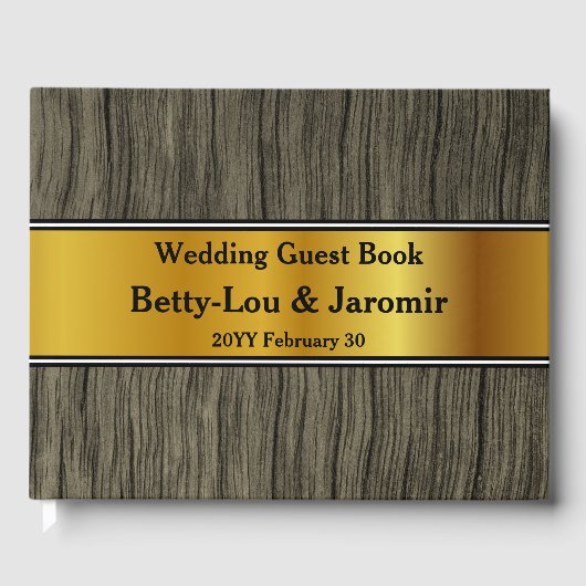 Elegant, Simple Bride/Groom Guestbook Gastenboek (Voorkant)