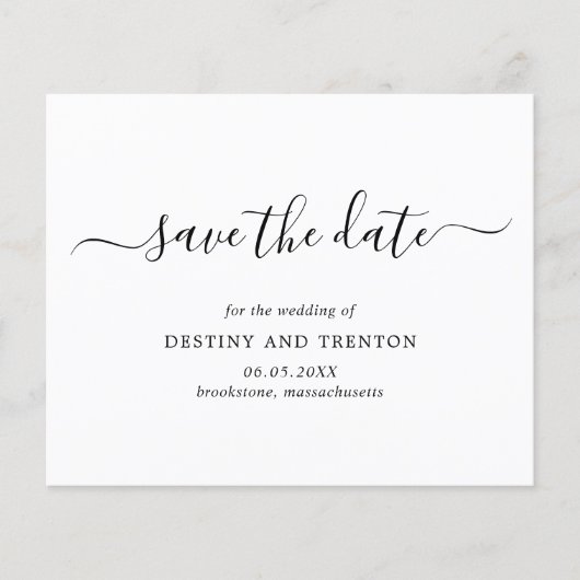 Elegant Simple Budget Wedding Save the Date (Voorkant)